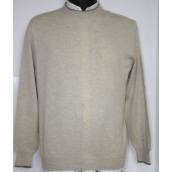 Pull en cachemire col bicolore