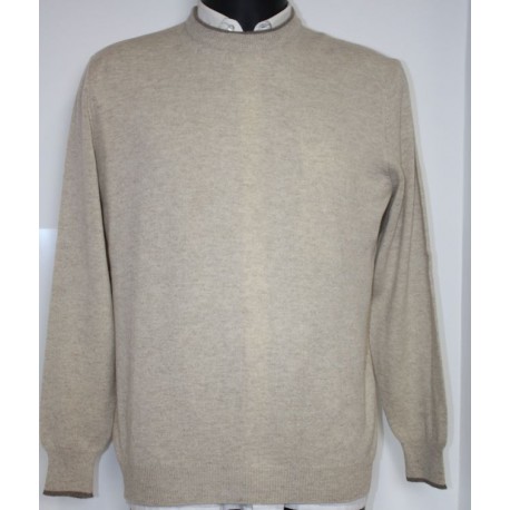 Pull en cachemire col bicolore