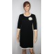 Robe en laine noire et blanche