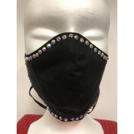 MASQUE NOIR AVEC STRASS