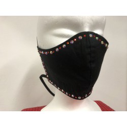 MASQUE NOIR AVEC STRASS BICOLORES