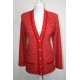 veste en boutonne de laine rouge et blanche
