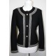 veste en laine noire et blanche