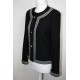 veste en laine noire et blanche