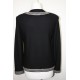 veste en laine noire et blanche