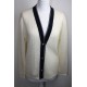 Veste en coton et viscose coloris blanc