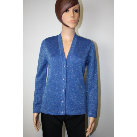 Bolero en lame bleu roy