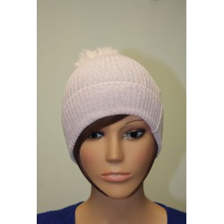 Bonnet en lamé coloris rose