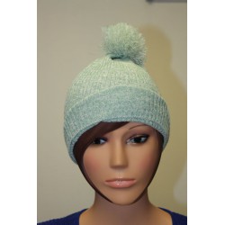 Bonnet en lamé coloris blanc et vert