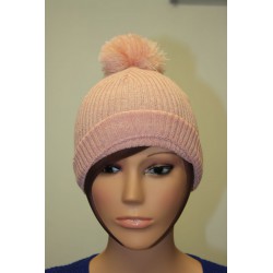 Bonnet en lamé coloris rose 2472