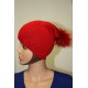 Bonnet en lamé coloris rouge