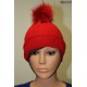 Bonnet en lamé coloris rouge