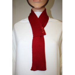 Cache-cou en laine coloris rouge hermès