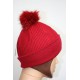 Bonnet en laine avec pompon en fourrure