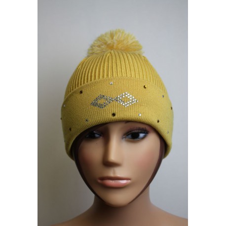 Bonnet en laine et strass - Losange 2