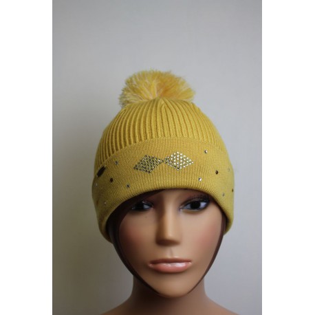 Bonnet en laine et strass - Losange 3