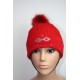 Bonnet en laine avec pompon en fourrure et strass - Losange 2