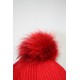 Bonnet en laine avec pompon en fourrure et strass - Losange 2