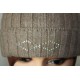 Bonnet en laine et kashmire avec strass